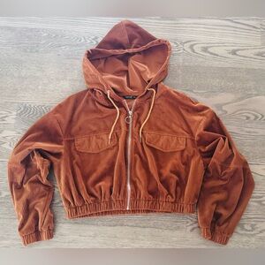 SHEIN cropped corduroy hoodie